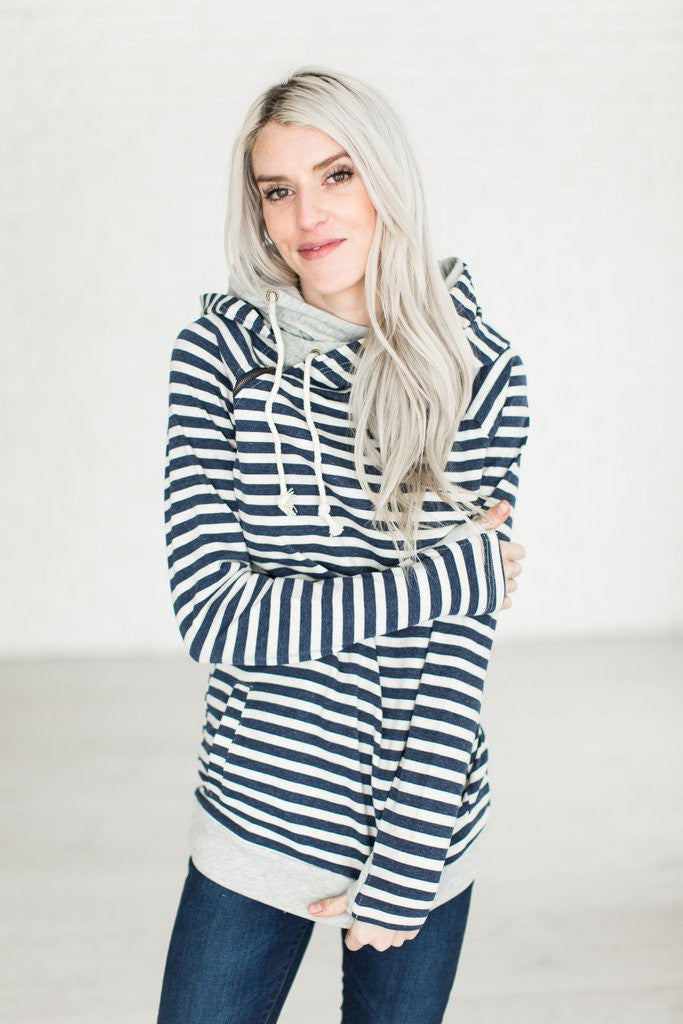 In The Hood Hoodie - Navy Stripe