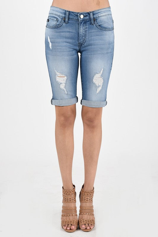 Take Me Out Distressed Shorts