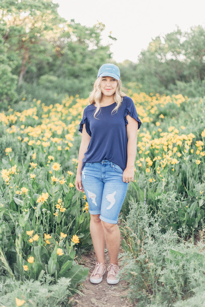 Take Me Out Distressed Shorts