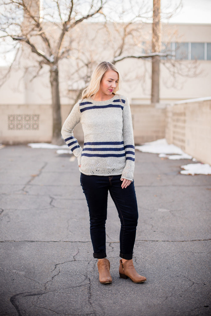 Nautical Eyelet Sweater