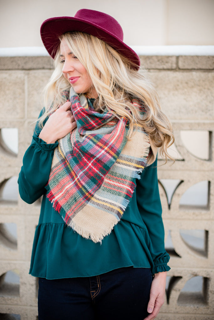 Ruffled Peplum - Emerald