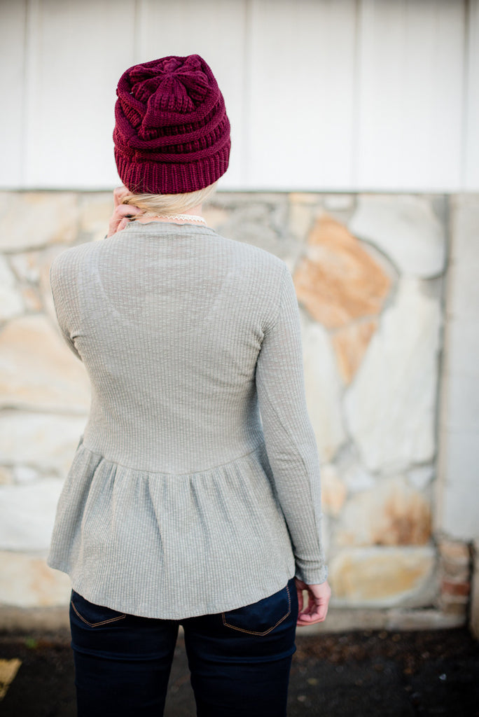 Ruffled Peplum - Sage