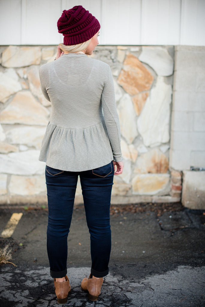 Ruffled Peplum - Sage