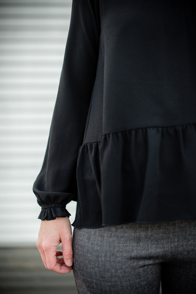 Ruffled Peplum - Black