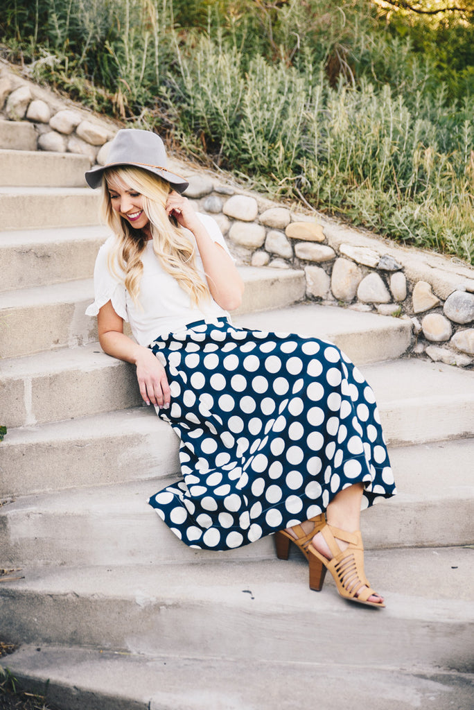 Twirl-Me-Polka Maxi - Navy