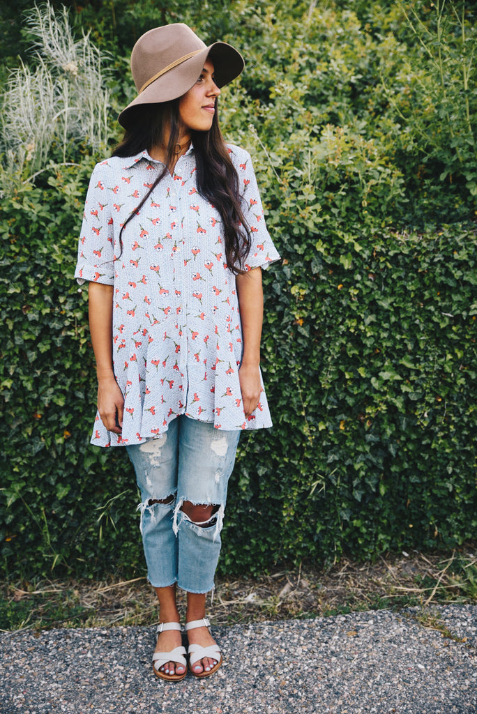 Azalea Blouse - Light Blue