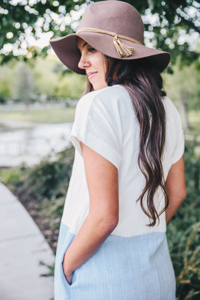 Coastal Linen Dress - Blue