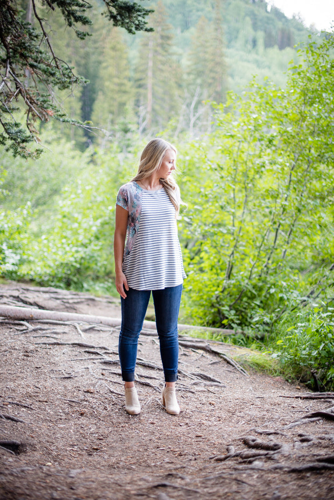 Flora Stripe Tunic - Ivory