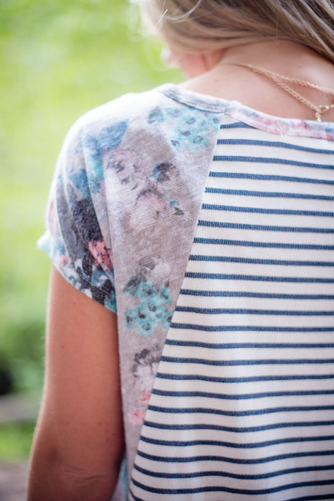 Flora Stripe Tunic - Ivory