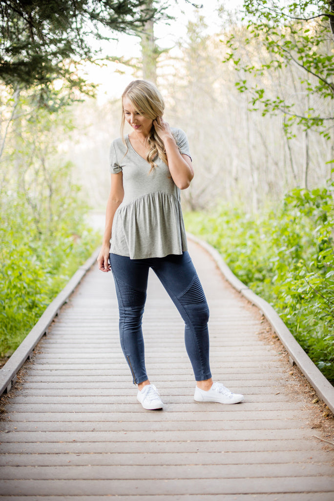 Obsession Peplum - Heather Grey