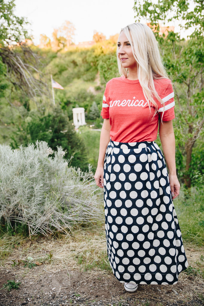 Twirl-Me-Polka Maxi - Navy