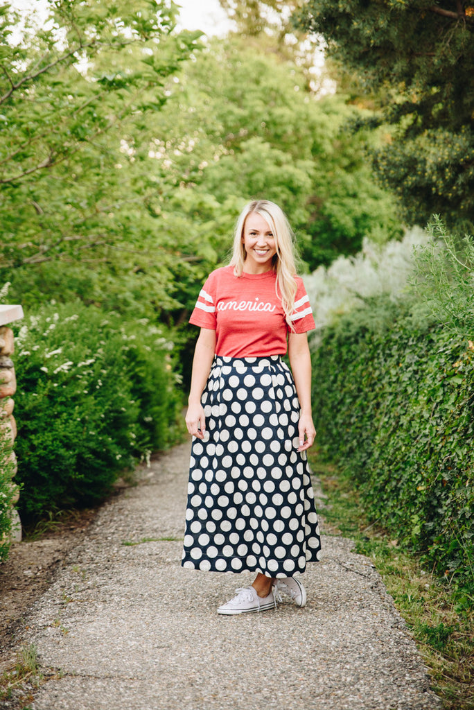 Twirl-Me-Polka Maxi - Navy