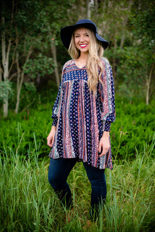 Bella Bell Sleeve - Navy