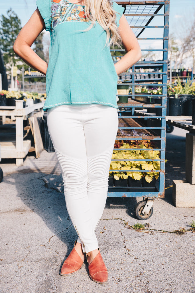 Moto Jeggings - Off-White