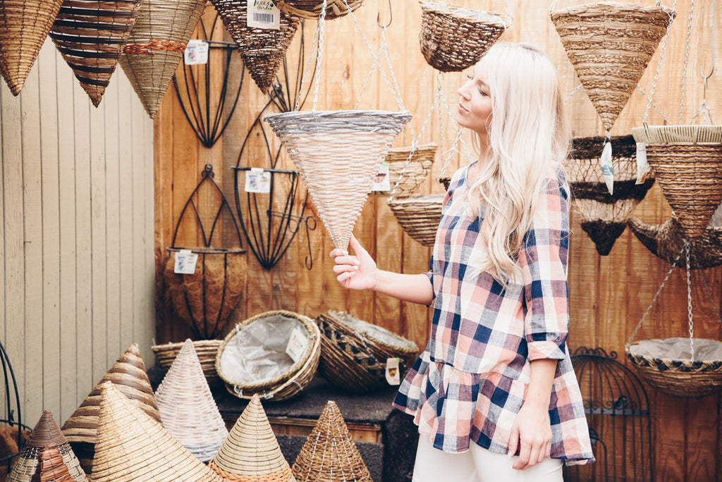 Checked Peplum - Rose