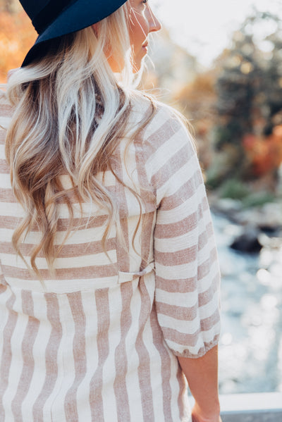 Side-Tie Pocket Dress - Taupe