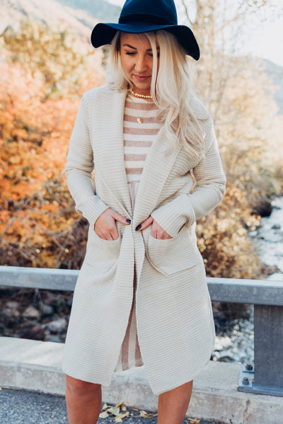 Side-Tie Pocket Dress - Taupe