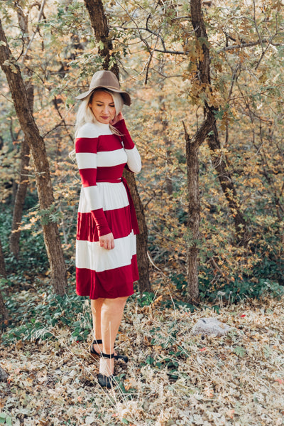 Colorblock Midi - Burgundy