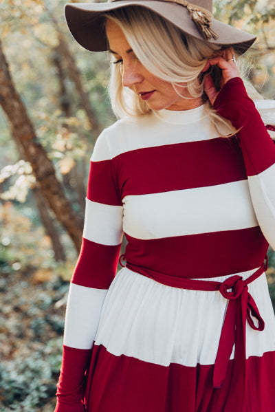 Colorblock Midi - Burgundy