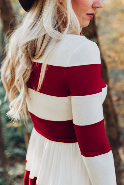 Colorblock Midi - Burgundy