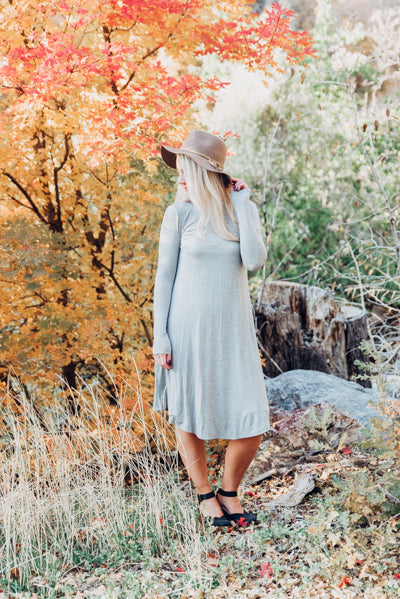 T-shirt Dress - Heather Grey