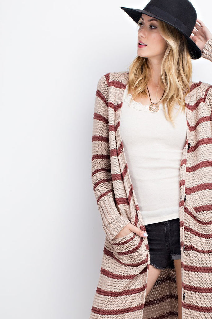 The December Duster - Marsala+Oatmeal