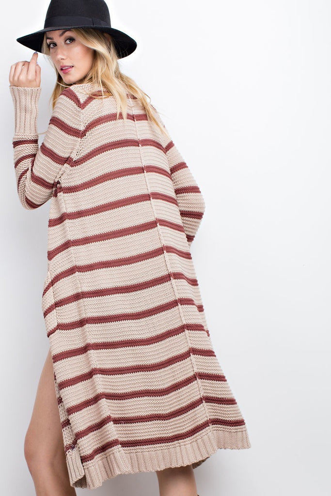 The December Duster - Marsala+Oatmeal