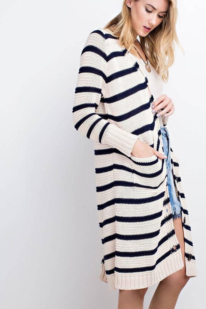 The December Duster - Navy+Ivory