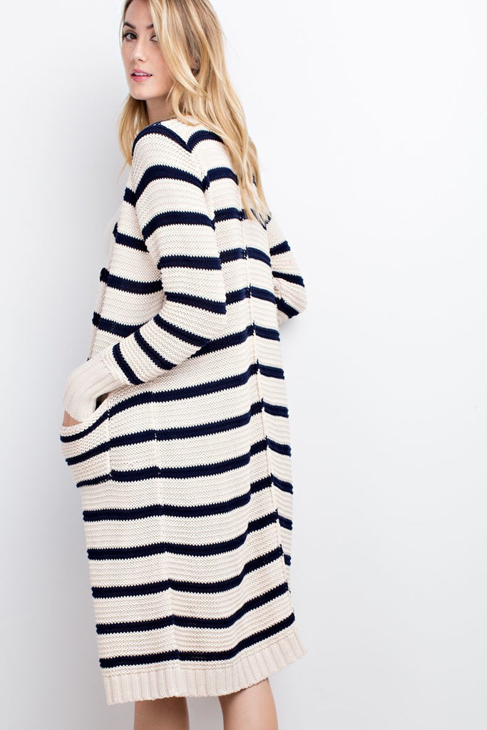 The December Duster - Navy+Ivory