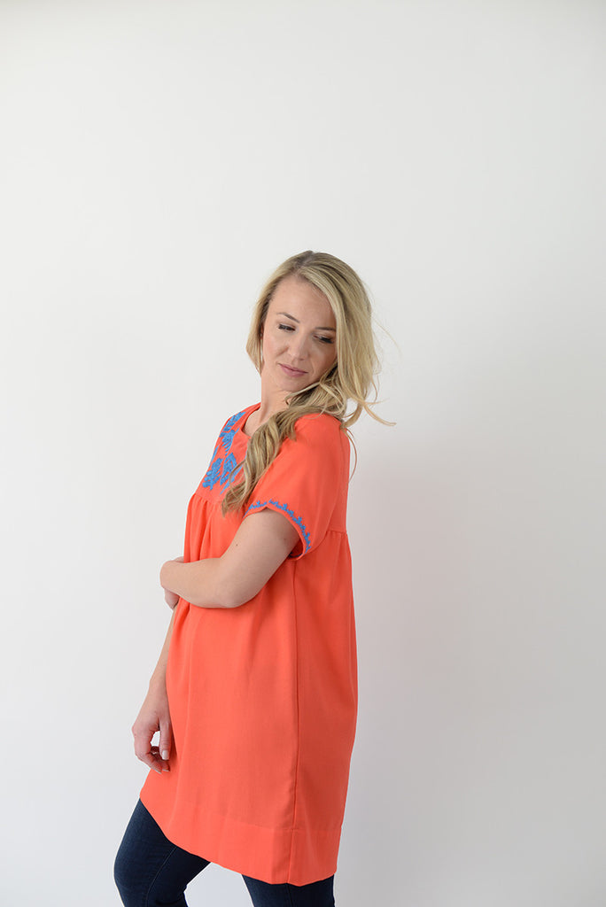 Funshine Blouse - Orange Coral