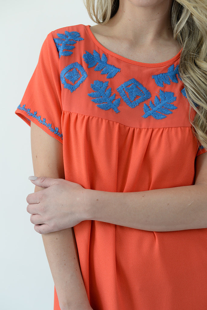 Funshine Blouse - Orange Coral