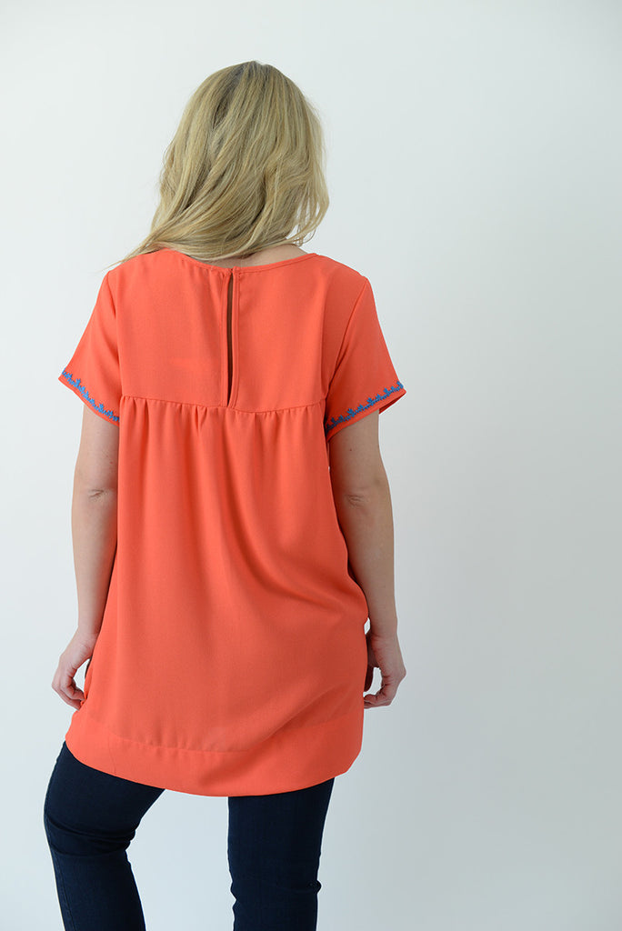 Funshine Blouse - Orange Coral