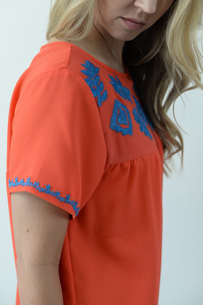 Funshine Blouse - Orange Coral