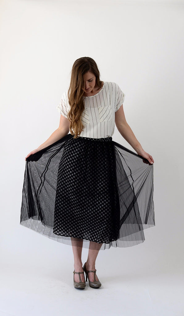 Pin Stripe Pocket Blouse - White