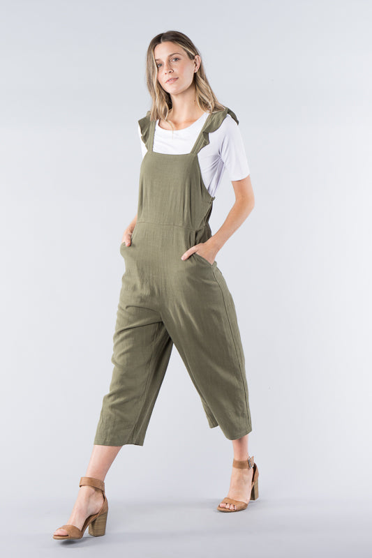 Ruffled Jumpsuit - Olive