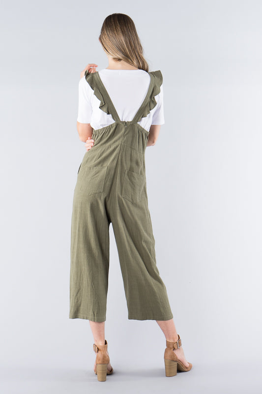 Ruffled Jumpsuit - Olive
