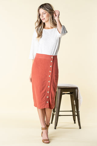 Side Step Pencil Skirt - Oatmeal