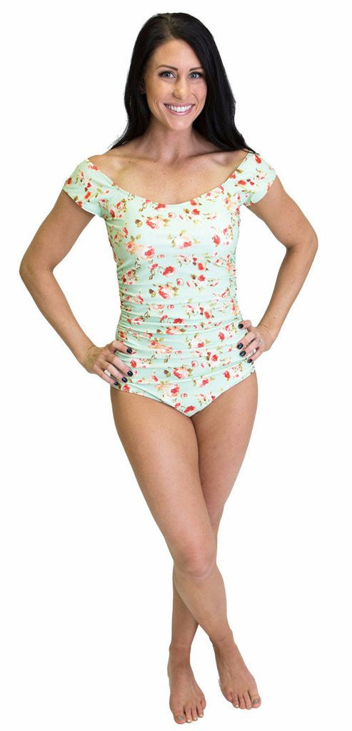 Bardot One-Piece - Mint Floral