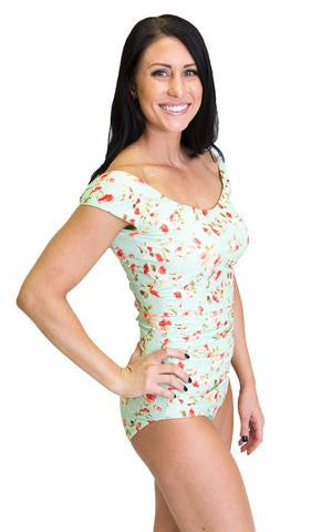 Bardot One-Piece - Mint Floral