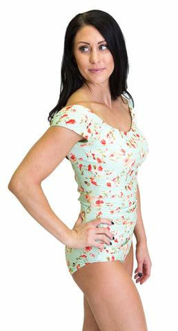 Bardot One-Piece - Mint Floral