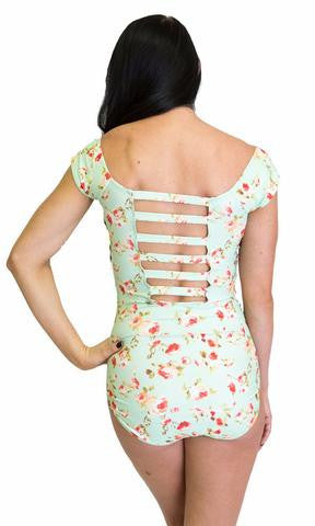Bardot One-Piece - Mint Floral