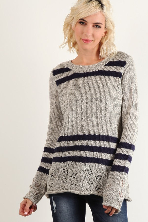 Nautical Eyelet Sweater