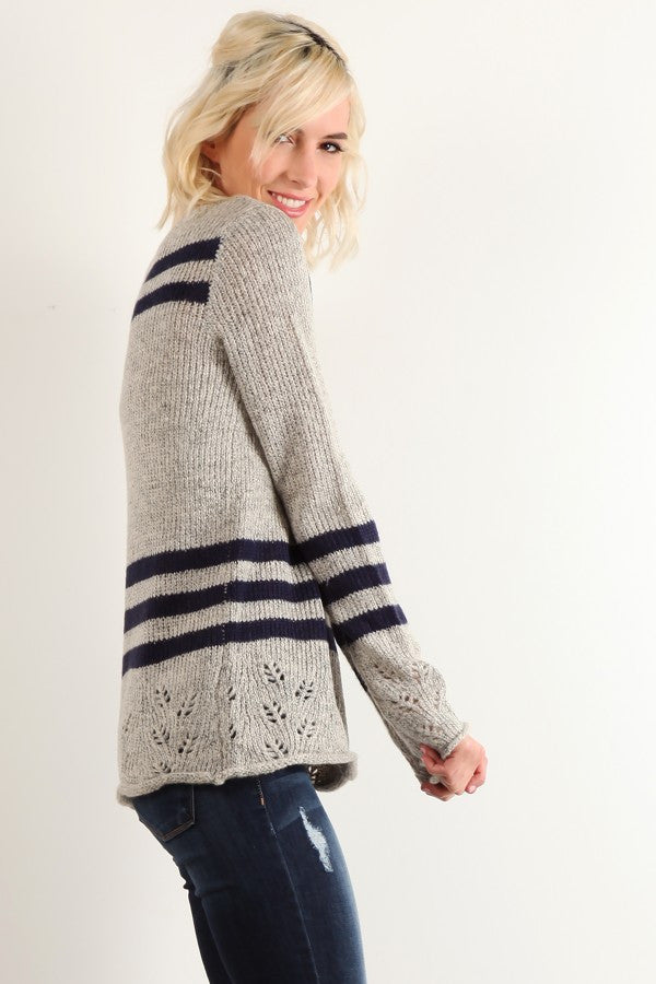 Nautical Eyelet Sweater