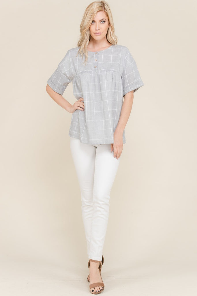 The Stephanie Blouse - Grey