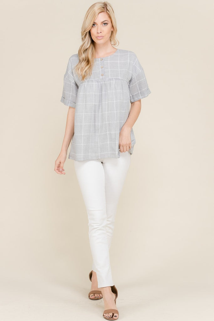 The Stephanie Blouse - Grey
