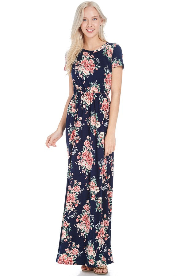 Soirée Floral Maxi - Navy