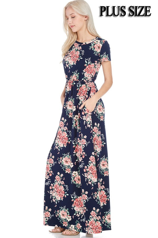 Soirée Floral Maxi - Navy