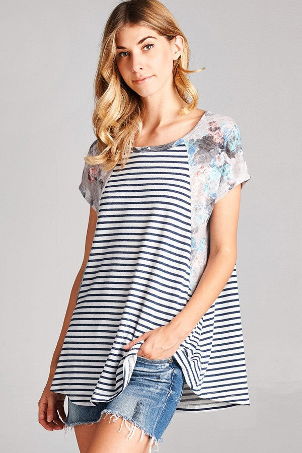 Flora Stripe Tunic - Ivory