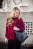 Ruffled Peplum - Wine