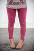 Moto Jeggings - Burgundy